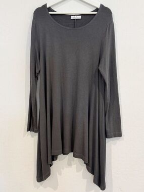 Bryn Walker Lora Asymmetrical Siro Long Sleeve Tunic Blouse Top Lagenlook Large